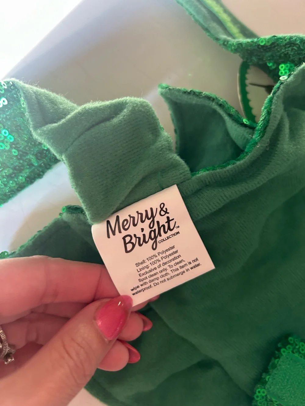 Merry & Bright Green Sequin Dog Holiday Costume